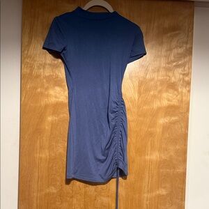 Chic Navy Ruched Mini Dress